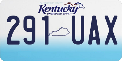 KY license plate 291UAX