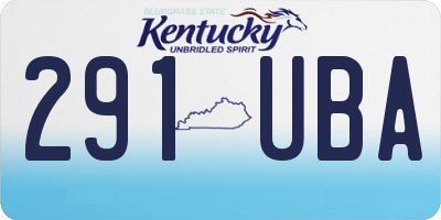 KY license plate 291UBA