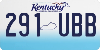 KY license plate 291UBB