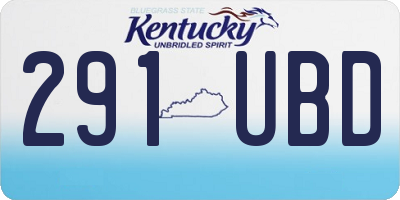 KY license plate 291UBD