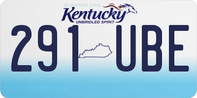 KY license plate 291UBE