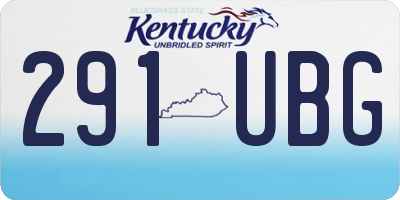 KY license plate 291UBG