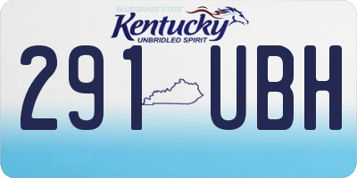 KY license plate 291UBH