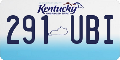 KY license plate 291UBI
