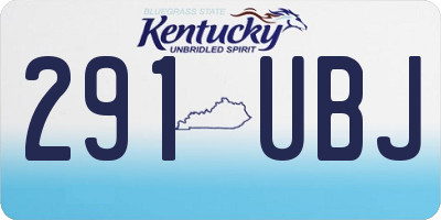 KY license plate 291UBJ