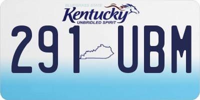 KY license plate 291UBM