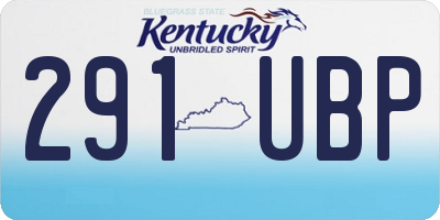 KY license plate 291UBP