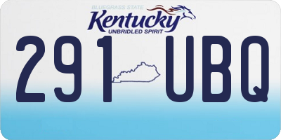 KY license plate 291UBQ