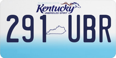 KY license plate 291UBR