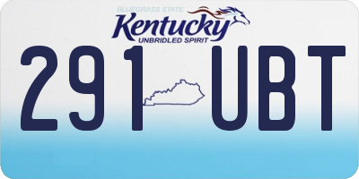 KY license plate 291UBT