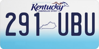 KY license plate 291UBU