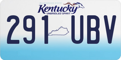 KY license plate 291UBV