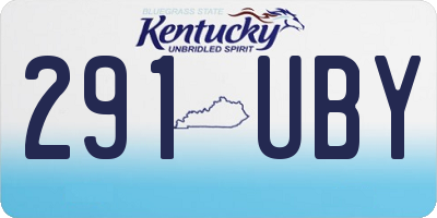 KY license plate 291UBY
