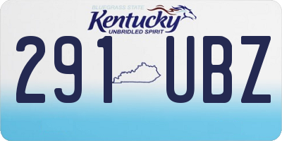 KY license plate 291UBZ