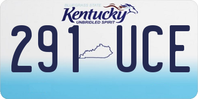 KY license plate 291UCE