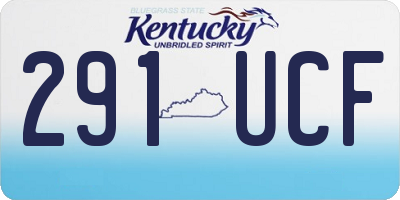 KY license plate 291UCF