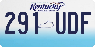 KY license plate 291UDF