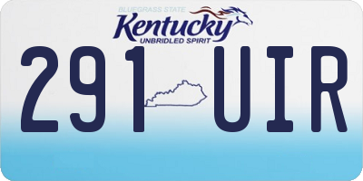 KY license plate 291UIR