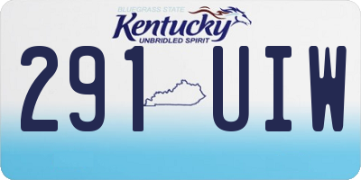 KY license plate 291UIW