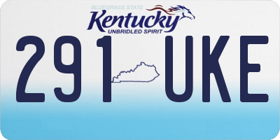 KY license plate 291UKE