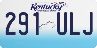KY license plate 291ULJ