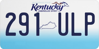 KY license plate 291ULP