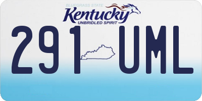 KY license plate 291UML