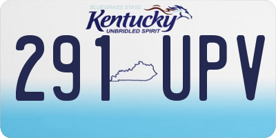 KY license plate 291UPV