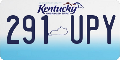 KY license plate 291UPY
