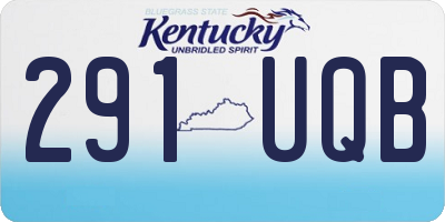 KY license plate 291UQB