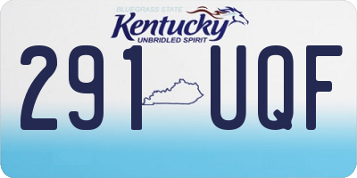 KY license plate 291UQF