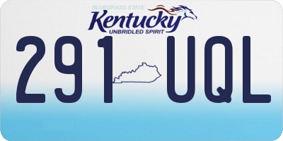 KY license plate 291UQL