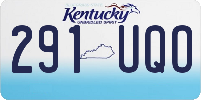 KY license plate 291UQO