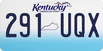 KY license plate 291UQX