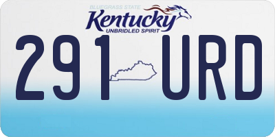 KY license plate 291URD