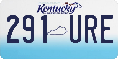 KY license plate 291URE