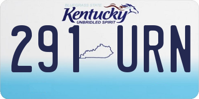 KY license plate 291URN