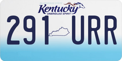 KY license plate 291URR