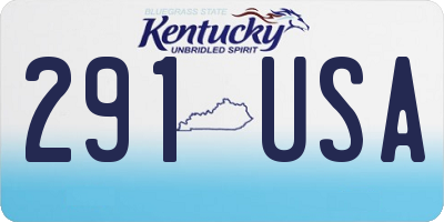 KY license plate 291USA