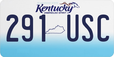 KY license plate 291USC