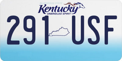 KY license plate 291USF