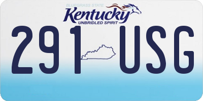 KY license plate 291USG