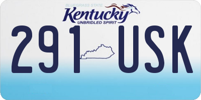 KY license plate 291USK