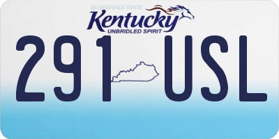 KY license plate 291USL