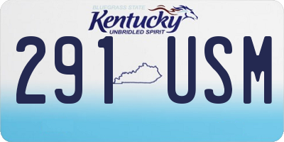 KY license plate 291USM