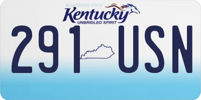 KY license plate 291USN