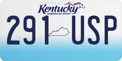 KY license plate 291USP