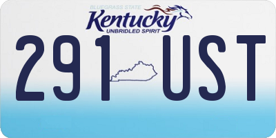 KY license plate 291UST