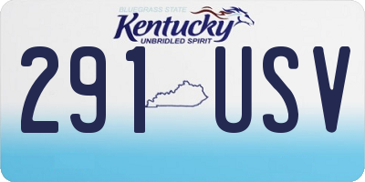 KY license plate 291USV