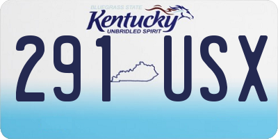 KY license plate 291USX